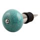 Sea Green Black Crackle Ceramic Wine Stopper